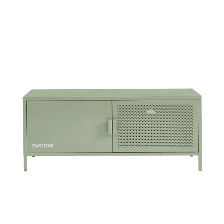Meuble tv PANTONE métal vert amande 120cm