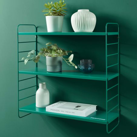 Etagère murale 3 niveaux PANTONE métal vert émeraude 60,5x20cm