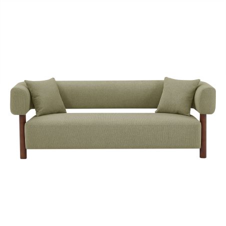 Canapé droit fixe BRAZZA 3 places tissu kaki