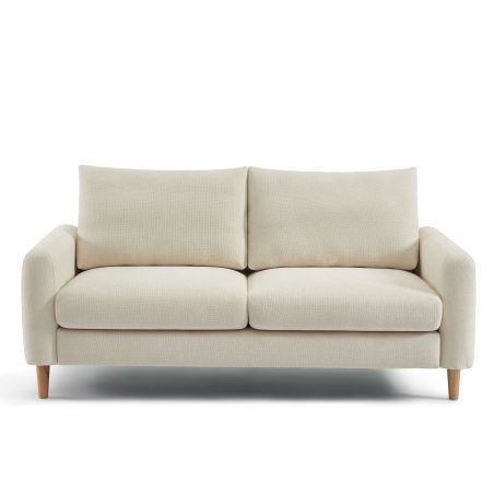 Canapé droit fixe CALIBA 3 places tissu chenille beige