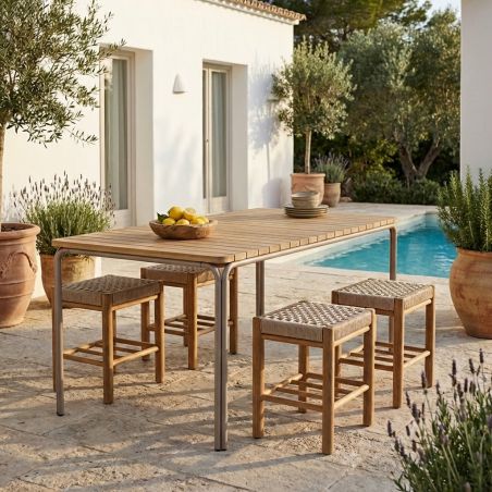 Table de jardin ASTI rectangulaire en bois d'acacia FSC 200 cm