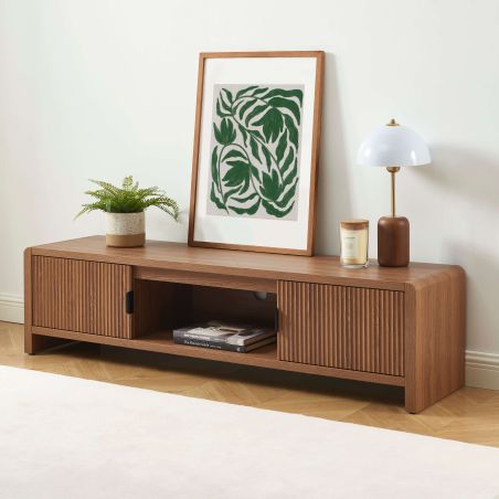 Meuble TV UTICA effet noyer 160cm