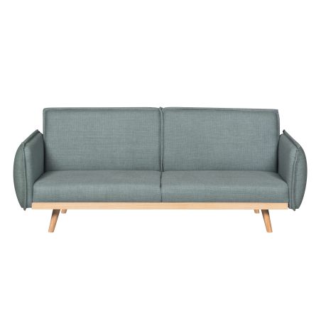 Canapé droit convertible VESTA 3 places tissu vert clair